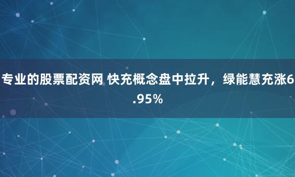 专业的股票配资网 快充概念盘中拉升，绿能慧充涨6.95%