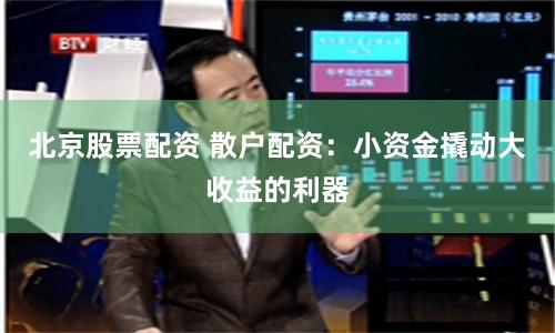 北京股票配资 散户配资：小资金撬动大收益的利器